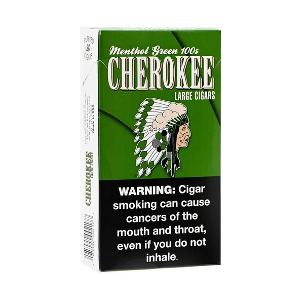 Cherokee Green (Menthol) little cigar packaging