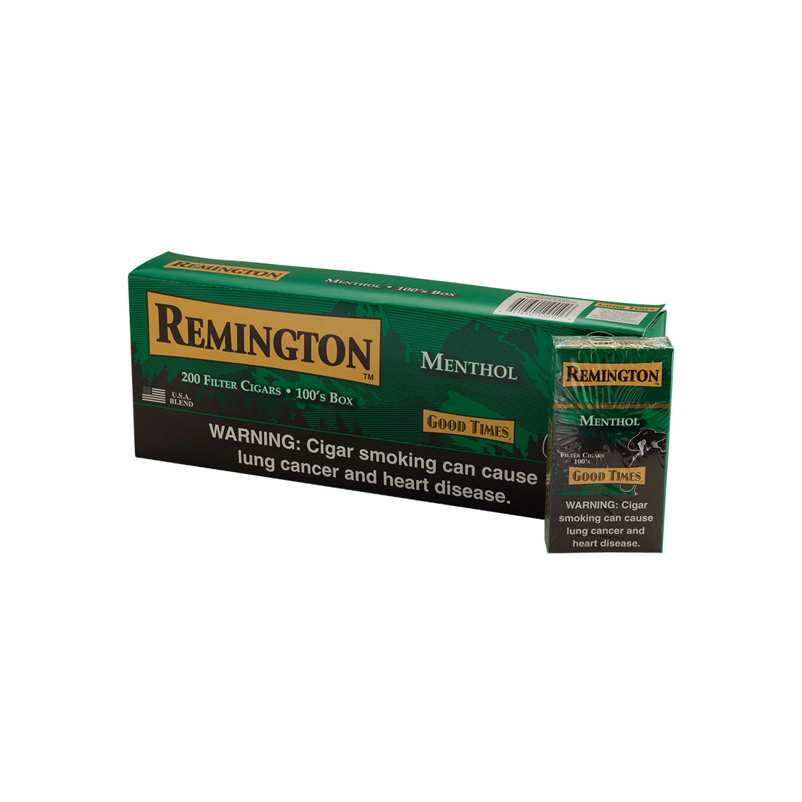 Remington Green (Menthol) little cigar packaging