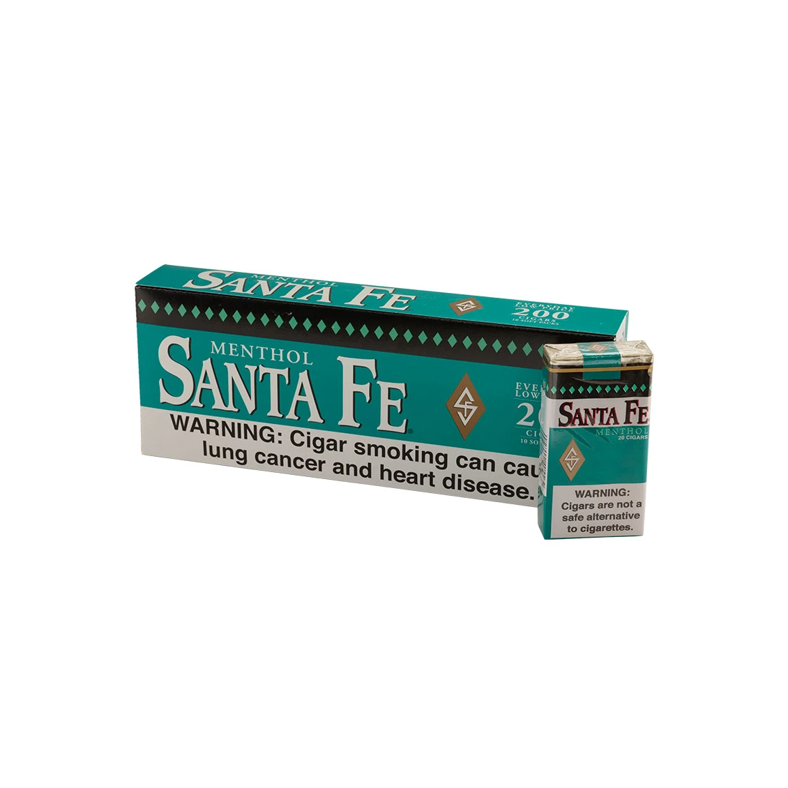 Santa Fe Green (Menthol) little cigar packaging