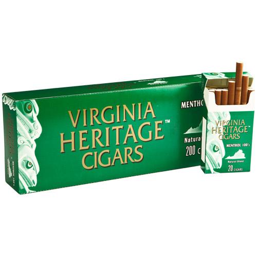 Virginia Heritage Green (Menthol) little cigar packaging